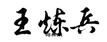 胡問遂王煉兵行書個性簽名怎么寫