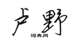 駱恆光盧野行書個性簽名怎么寫