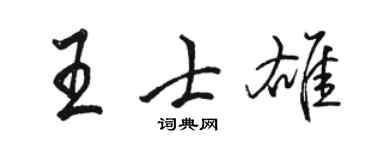 駱恆光王士雄行書個性簽名怎么寫