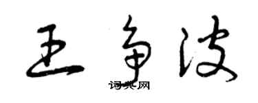 曾慶福王爭波草書個性簽名怎么寫