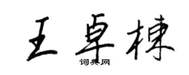 王正良王卓棟行書個性簽名怎么寫