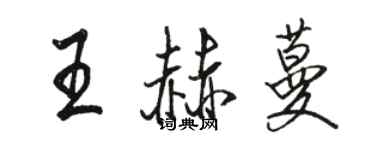 駱恆光王赫蔓行書個性簽名怎么寫