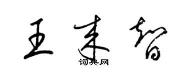 梁錦英王來智草書個性簽名怎么寫