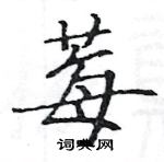 駱恆光寫的硬筆楷書莓