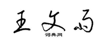 梁錦英王文雨草書個性簽名怎么寫