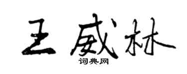 曾慶福王威林行書個性簽名怎么寫