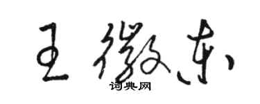 駱恆光王徽東草書個性簽名怎么寫