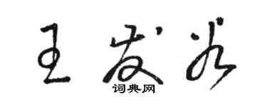 駱恆光王發穀草書個性簽名怎么寫