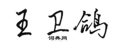 駱恆光王衛鴿行書個性簽名怎么寫