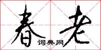 春老怎么寫好看