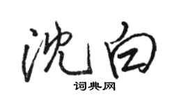 駱恆光沈白行書個性簽名怎么寫