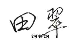 駱恆光田翠行書個性簽名怎么寫