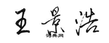 駱恆光王景浩行書個性簽名怎么寫