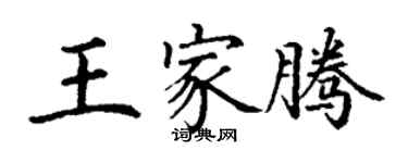 丁謙王家騰楷書個性簽名怎么寫