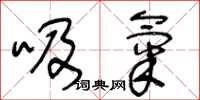 王冬齡吸氣草書怎么寫