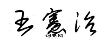 朱錫榮王憲治草書個性簽名怎么寫