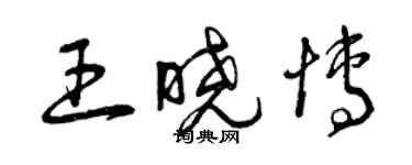 曾慶福王曉博草書個性簽名怎么寫