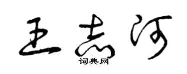 曾慶福王志河草書個性簽名怎么寫