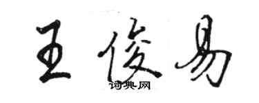 駱恆光王俊易行書個性簽名怎么寫