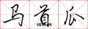 駱恆光馬首瓜行書怎么寫