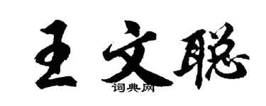 胡問遂王文聰行書個性簽名怎么寫