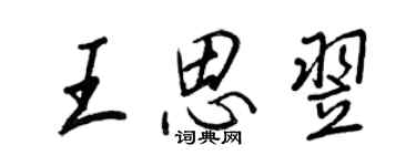 王正良王思翌行書個性簽名怎么寫