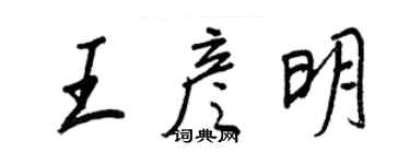 王正良王彥明行書個性簽名怎么寫