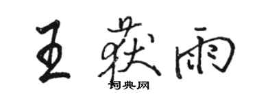 駱恆光王獲雨行書個性簽名怎么寫