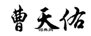 胡問遂曹天佑行書個性簽名怎么寫