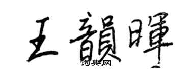 王正良王韻暉行書個性簽名怎么寫