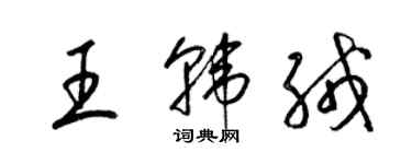 梁錦英王韓絨草書個性簽名怎么寫