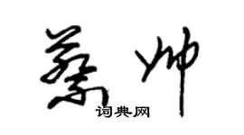 朱錫榮蔡帥草書個性簽名怎么寫