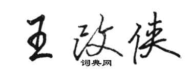 駱恆光王改俠行書個性簽名怎么寫