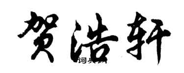 胡問遂賀浩軒行書個性簽名怎么寫