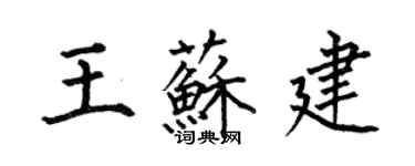 何伯昌王蘇建楷書個性簽名怎么寫