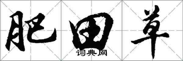 胡問遂肥田草行書怎么寫