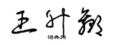 曾慶福王升贏草書個性簽名怎么寫