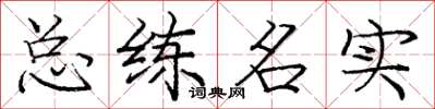 龐中華總練名實楷書怎么寫
