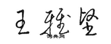 駱恆光王雅堅草書個性簽名怎么寫