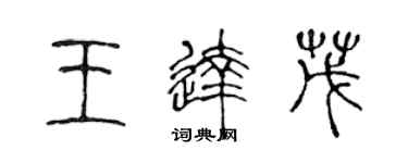 陳聲遠王達茂篆書個性簽名怎么寫