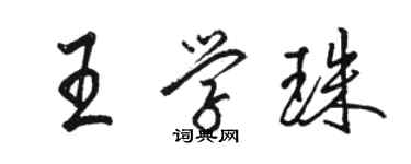 駱恆光王學珠行書個性簽名怎么寫