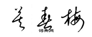 梁錦英莫春梅草書個性簽名怎么寫