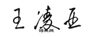 駱恆光王凌亞草書個性簽名怎么寫