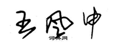 朱錫榮王風申草書個性簽名怎么寫