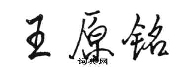 駱恆光王原銘行書個性簽名怎么寫