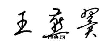 梁錦英王燕翼草書個性簽名怎么寫