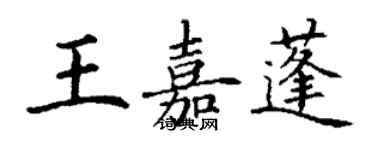 丁謙王嘉蓬楷書個性簽名怎么寫