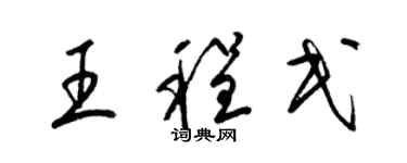 梁錦英王程民草書個性簽名怎么寫