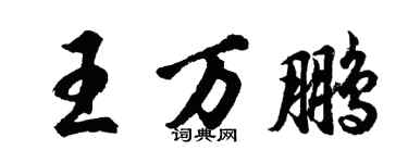 胡問遂王萬鵬行書個性簽名怎么寫
