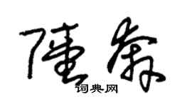 朱錫榮陸奔草書個性簽名怎么寫